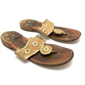 JACK ROGERS Cork HAMPTONS Flip Flops Sandals sz 8